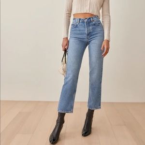 Cynthia High Rise Straight Cropped Jeans